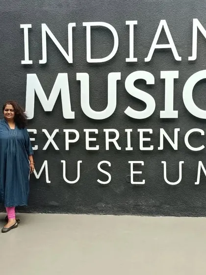 A visit to the Indian Music Experience Museum after giving a presentation on Karnataka's folk music. A must visit place for all artists.