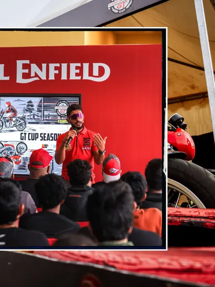 A collage showing our chief instructor's presentation at the Mumbai Zonal Selection.
