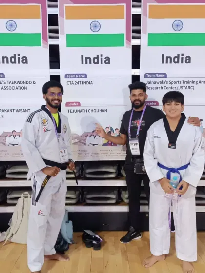Posing with my students at the international event.