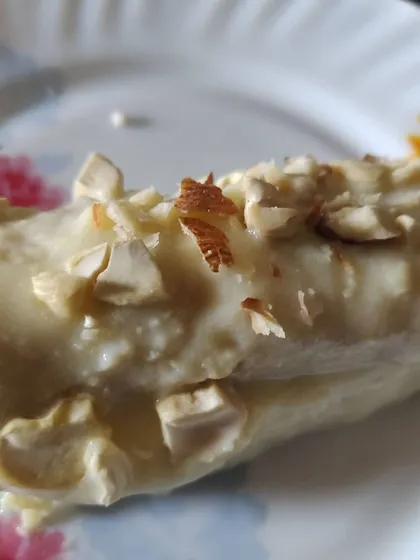 A single, perfectly made malai roll, showing the care I put into each dish.