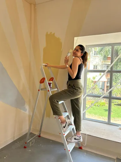 I ruined my favorite pants painting this mural, but it was worth it. Sometimes, you have to be willing to get messy to create something beautiful.