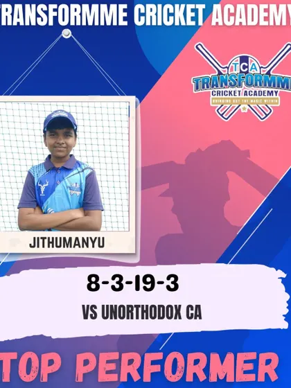 Jithumanyu's crucial 3-wicket haul against Unorthodox CA.