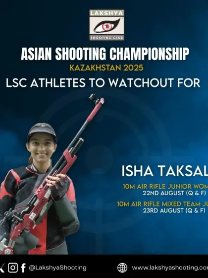 Isha Taksale, a consistent performer, geared up for the 10m Air Rifle Junior Women and Mixed Team events at the Asian Shooting Championship.