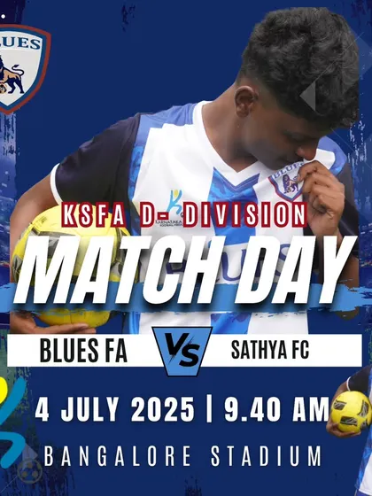 The final battle in the KSFA D-Division as Blues FA takes on Sathya FC at Bangalore Stadium.
