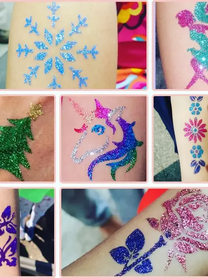 This collage shows a mix of designs perfect for any occasion. It includes a snowflake, fairy, Christmas tree, unicorn, flowers, butterflies, and a rose.