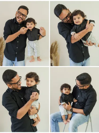 A collage showcasing the fun and loving dynamic between this father and son duo. From playful poses to gentle cuddles, we captured it all.