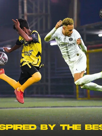 Inspired by the best. This creative edit places one of my players alongside Neymar, showing the aspirational dreams of our young athletes.