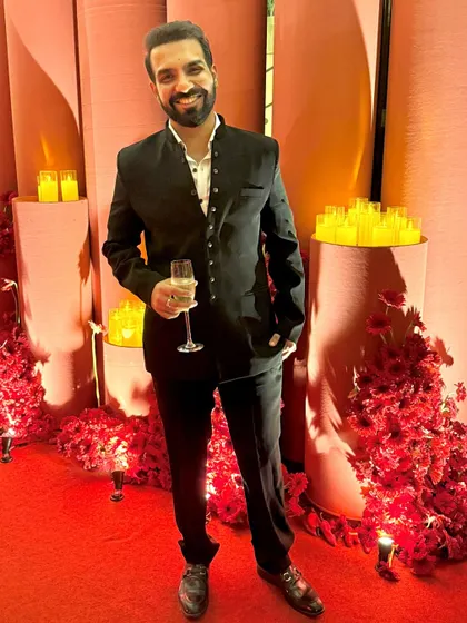 Getting into the holiday spirit. A few snaps from a Christmas event, complete with a champagne toast and festive decor.