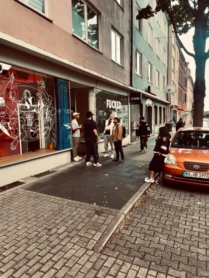 Outside the Cute Community Radio studio in Bochum, Germany. This place was a portal to another world, an amazing sounding room with a strong sense of community. It was a true grassroots party that started at 7 PM and was a rager by 10.