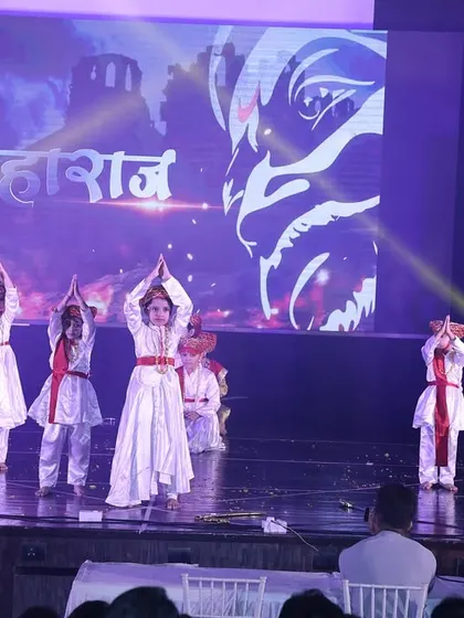 A moment of reverence in the Tanaji act, where the performers pay homage to the great warrior, Maharaj.