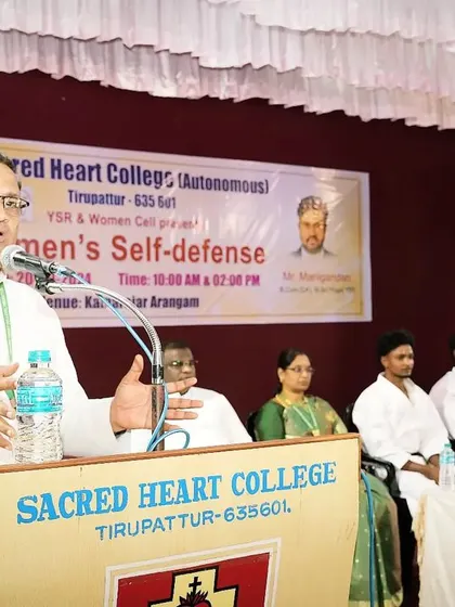 The college leadership opening the women's self-defense program. I am always grateful to the management and faculty for giving us the platform to teach these vital skills.