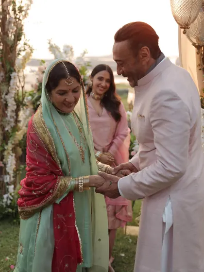 Another sweet moment from the 'Dastoor' music video, with Jackie Shroff and Neena Gupta.