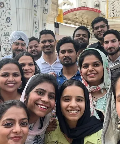 The Transform Design team, united in gratitude and purpose at the start of the Gurudwara Bangla Sahib heritage project. We believe collaborative energy is the foundation of creating meaningful, spiritual architecture.