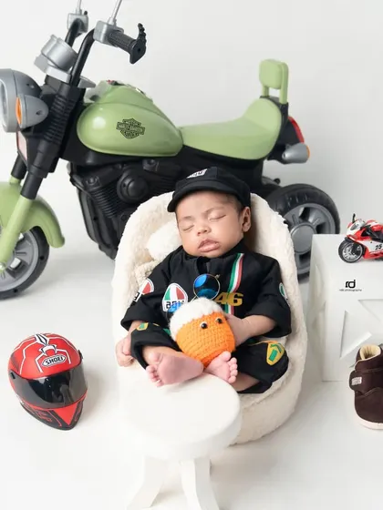The biker boy taking a break with his favorite drink (milk, of course).