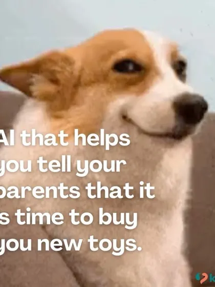 A funny meme showing a dog with a brilliant startup idea: an AI to convince its parents that it's always time for new toys. For all the four-legged entrepreneurs, our store is your venture capital.