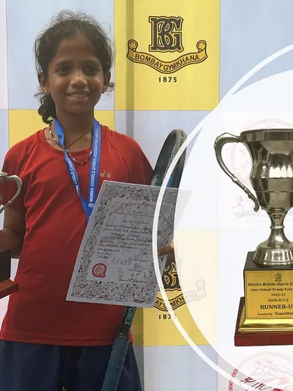 We were honored to present the U-12 girls runners-up trophy at the Inter-school MSSA tournament 2023 to Shamiksha Shetty.