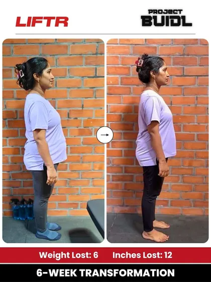 Chaitana lost 6 kg and 12 inches in just 6 weeks. Her side profile shows a stronger, more mindful, and consistent version of herself.