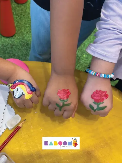 A touch of art and magic! Our tattoo artists can paint beautiful roses, fierce dinosaurs, or magical unicorns, adding a creative and personal touch to the party fun.