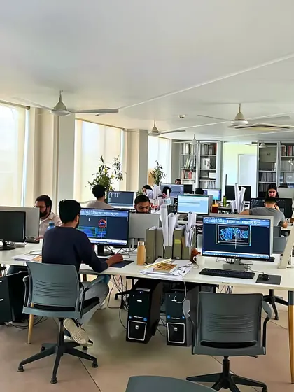 An authentic shot of our studio in action, capturing the focused energy and collaborative environment where our designs come to life.