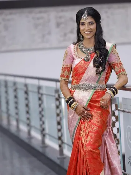 A full-length shot showing how the Victorian jewellery elevates the entire outfit, perfect for a wedding guest or for an engagement party.