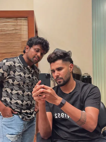Another angle of Harshit Rana's haircut.