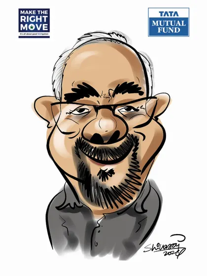 Another great face from the Tata Mutual Fund event, captured in a digital caricature. My goal is to bring out the personality of each person I draw.