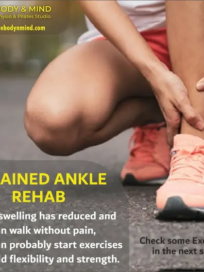 This image introduces my sprained ankle rehab program. Once swelling has reduced, we can begin exercises to build back flexibility and strength.