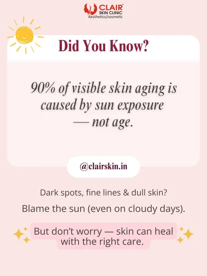 Did you know 90% of visible skin aging is caused by sun exposure, not age? This is why we emphasize sun protection and offer treatments to repair sun damage.