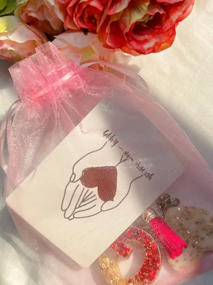 Gifting is an art, and I love preparing each package to make someone smile. This keychain is ready to find its new home.