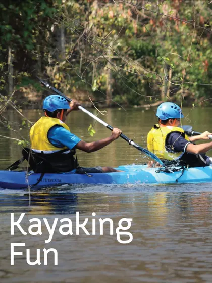 Adventure mode is always on at our resort. Grab a paddle and a life vest for some kayaking fun on the water, surrounded by the vibrant green landscape.