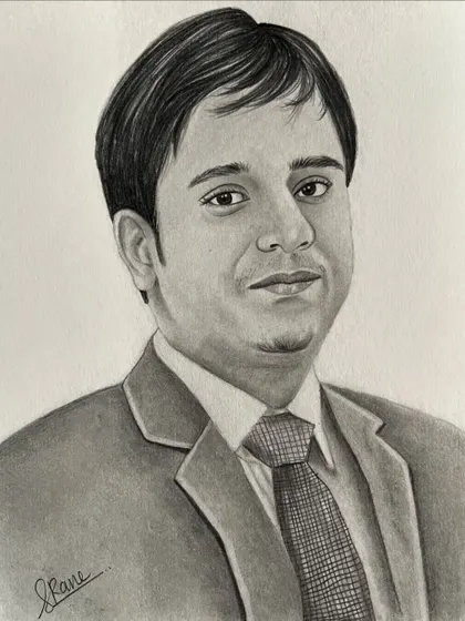 The final signed version of the A5 portrait, ready for framing. The signature adds a personal touch from me, the artist.