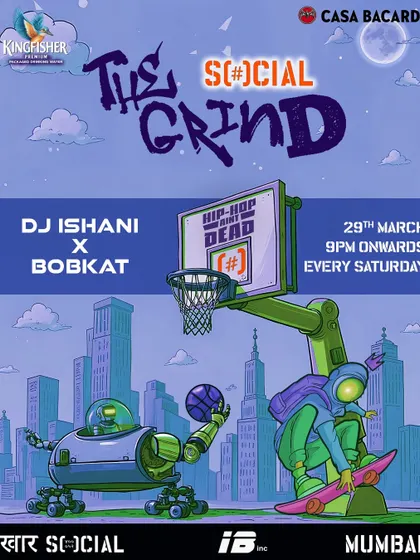 This flyer's design is inspired by basketball, another key element of hip-hop culture.