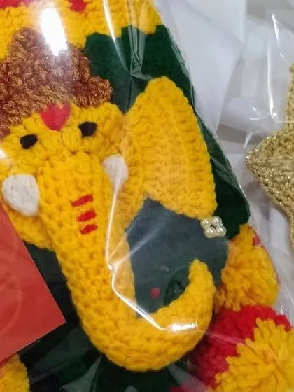 This order included a Ganpati toran and a golden tea light holder, packaged with my branding. It’s a joy to prepare these festive sets for my customers.