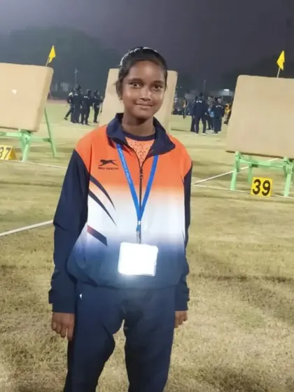 Lipshita Mohanta, an archery player from our partner academy, ready to compete at the National School Games. Her journey is an inspiration to other young athletes in her community.