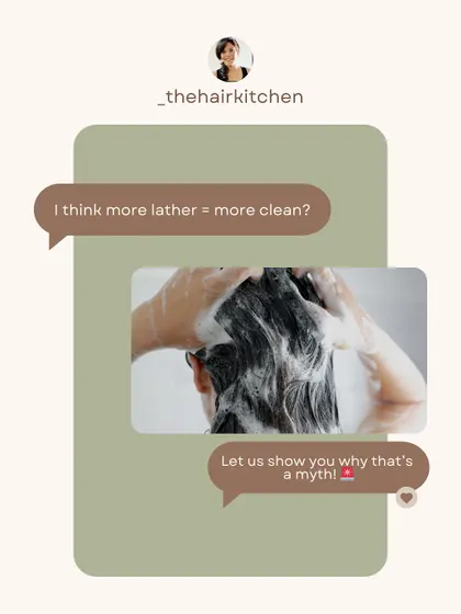 A visual debunking the "more lather equals more clean" myth. This chat explains why that's not true and introduces the problems with sulfates.
