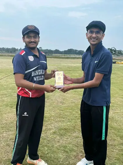 A throwback to a 2023 awards ceremony, where one of our players receives a plaque for his outstanding contribution during a match.