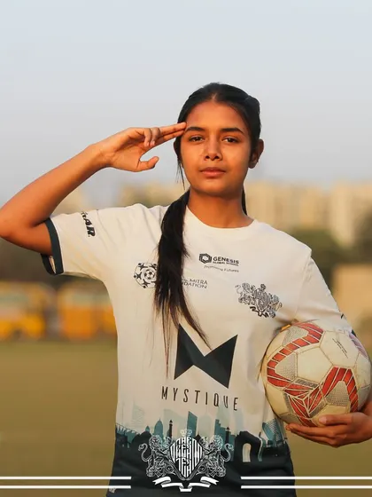 A salute to the game. This player's pose reflects the discipline and respect we instill in all our athletes.
