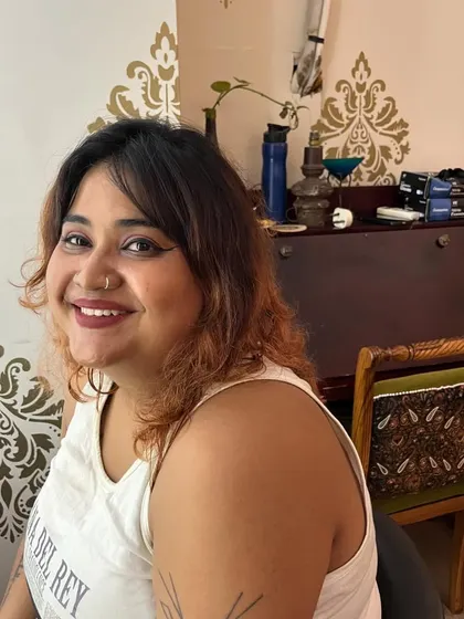 Chiru looking happy with her new color and cut.
