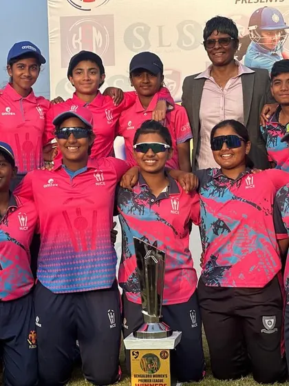 Posing with the legendary Indian cricketer and former captain, Shantha Rangaswamy, after our BWPL win. A proud moment for our team.