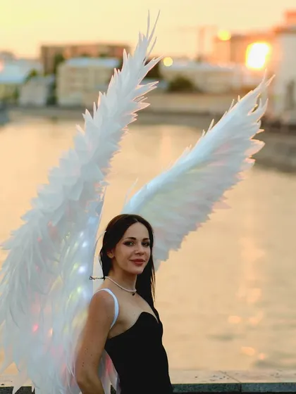 Angel A. A portrait from our photoshoot at sunset on a Moscow bridge. The light was perfect.