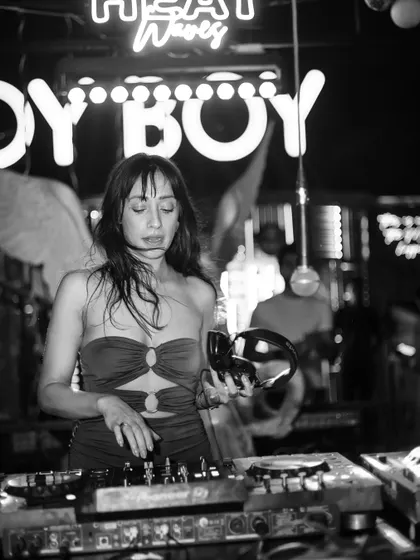 A black and white shot capturing a moment of intense focus at Toyboy. The atmosphere in this club is always special.