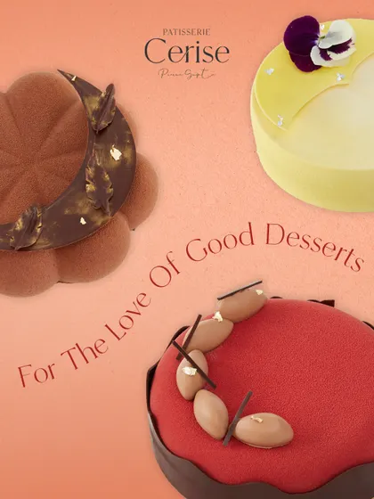 For the love of good desserts. This image brings together three of my distinct creations, showcasing the variety of forms and flavours I love to work with.