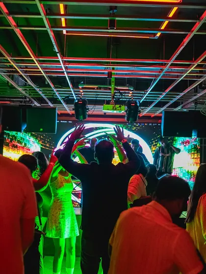 The crowd is the most important part of any night. This shot from Gawky Goose shows people completely lost in the music, with hands in the air, which is always my ultimate goal.