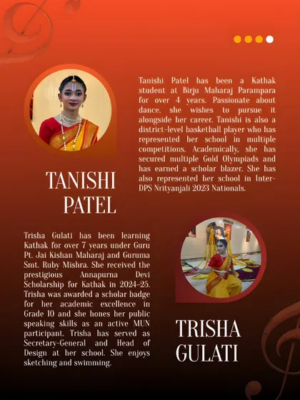 Meet 'Tarkash II' performers Tanishi Patel and Trisha Gulati, both accomplished students balancing academics and their passion for Kathak.