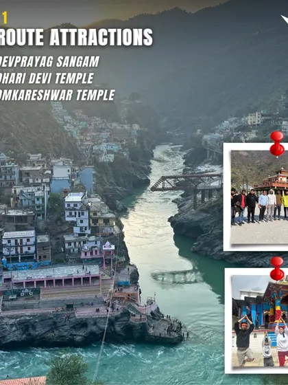 Our Chopta Tungnath trek includes visits to significant spiritual sites en route, like the Devprayag Sangam, Dhari Devi Temple, and Omkareshwar Temple.