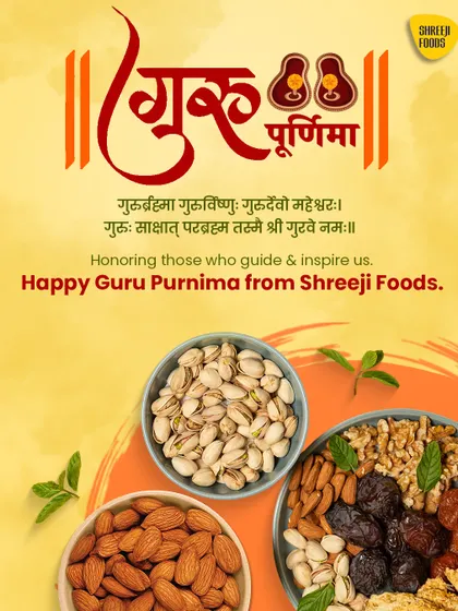 On Guru Purnima, we honor those who guide us. A gift of healthy dry fruits like almonds, pistachios, and walnuts is a thoughtful way to show respect.