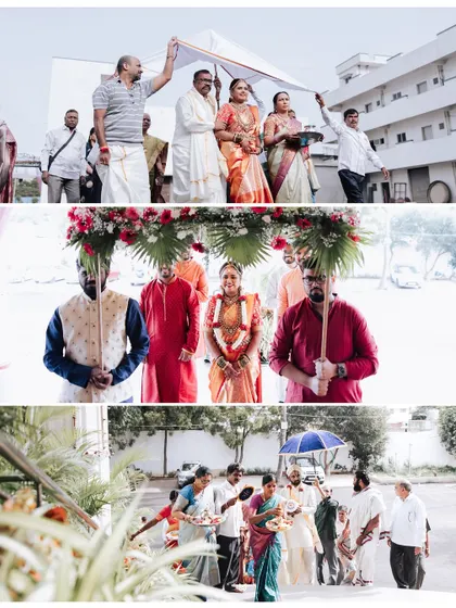 The arrival of the bride and groom is a significant part of the ceremony. I capture the procession and the family members who accompany them.
