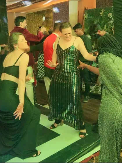 The joy and freedom on the dance floor are what I aim for. Guests at Manjeet and Lauren's wedding letting loose and having the time of their lives.