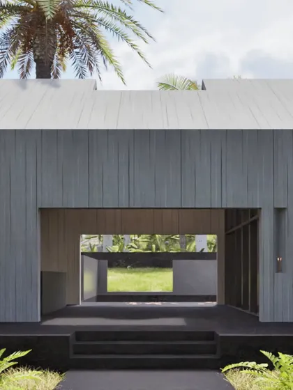 This series of renders explores the artist's residence, inspired by traditional Indian courtyard homes ('thotti mane'). The design features a concrete shell, an open-to-sky courtyard, and an agarbatti niche, fusing modern form with sensory, traditional details that connect the space to both culture and nature.