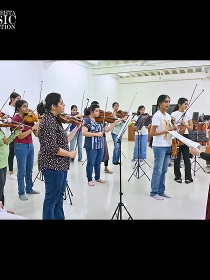 Our violin students in a group masterclass with the globally acclaimed violinist Midori. We are committed to bringing world-class artists to our foundation to share their expertise and passion with the next generation of musicians.